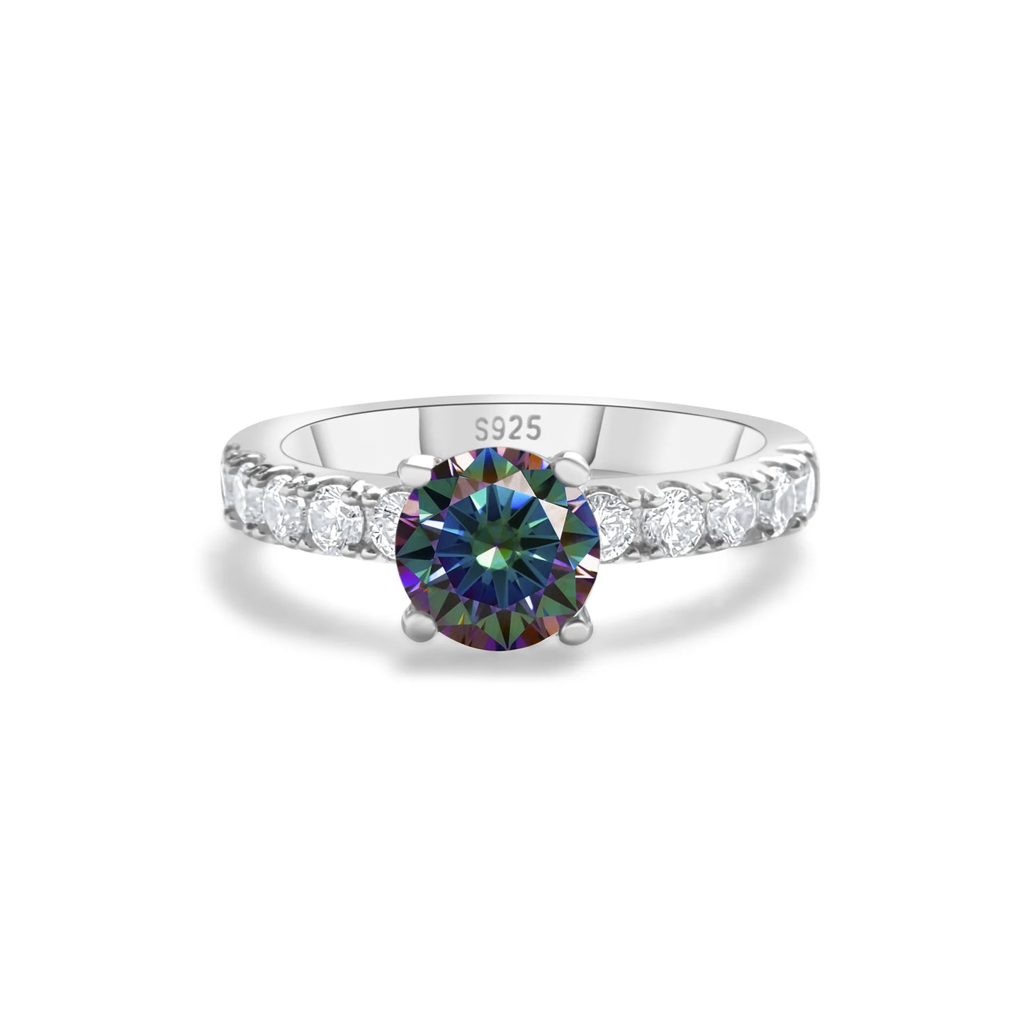 Anillo moissanita 1 quilate de Plata de Ley S925