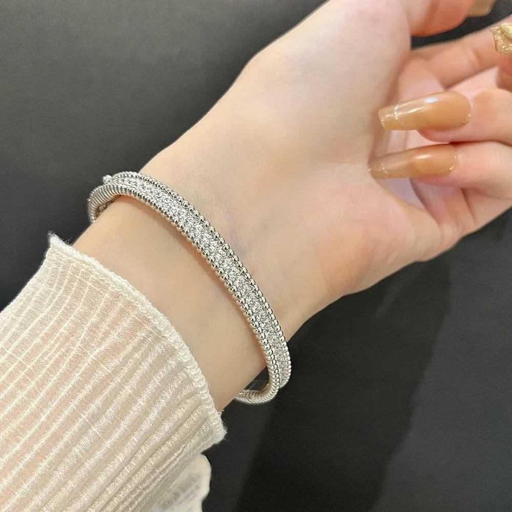 Pulsera de moissanita de 100% Plata de Ley S925 chapada en Oro de 18k