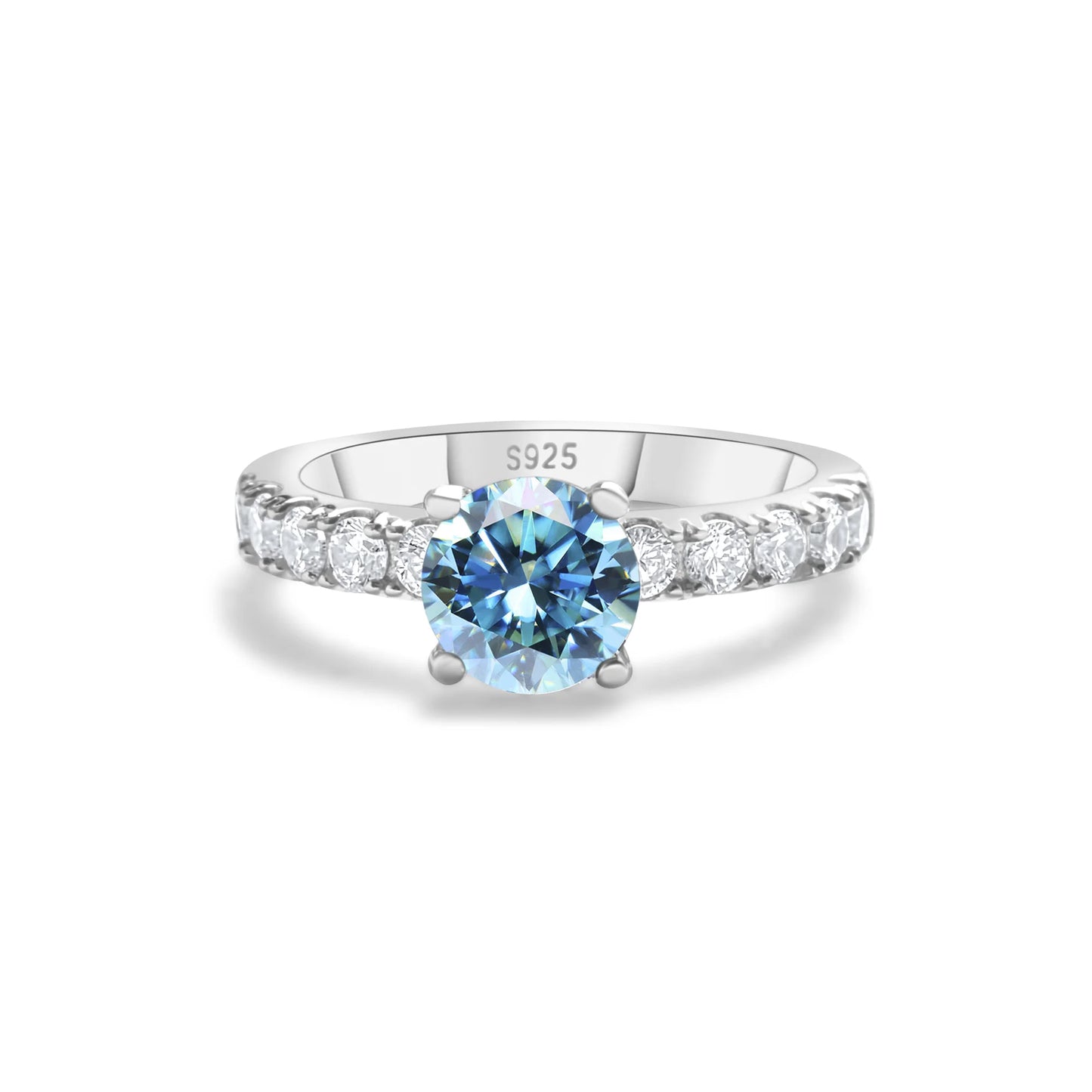 Anillo moissanita 1 quilate de Plata de Ley S925