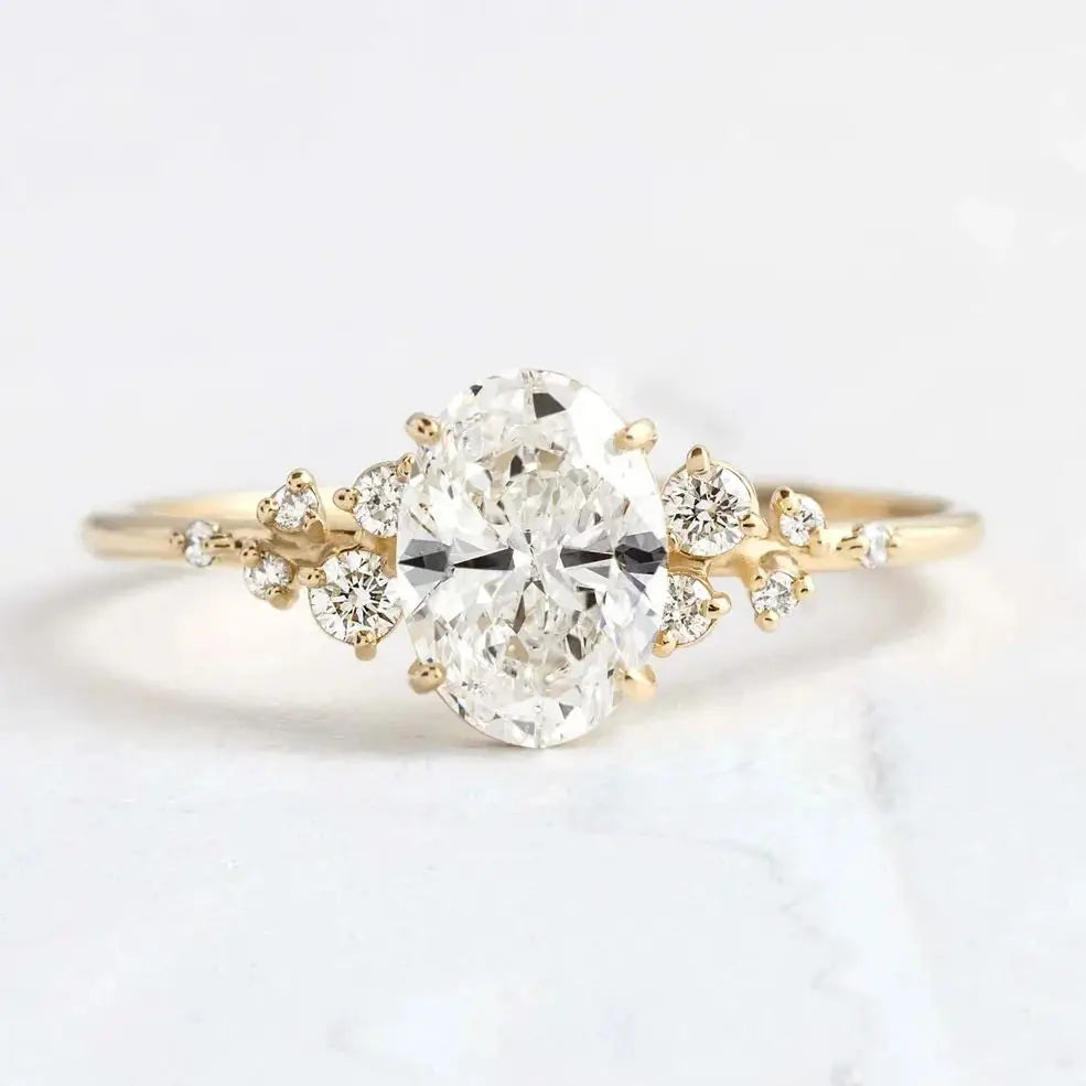 Anillo de plata esterlina 925 chapado en oro