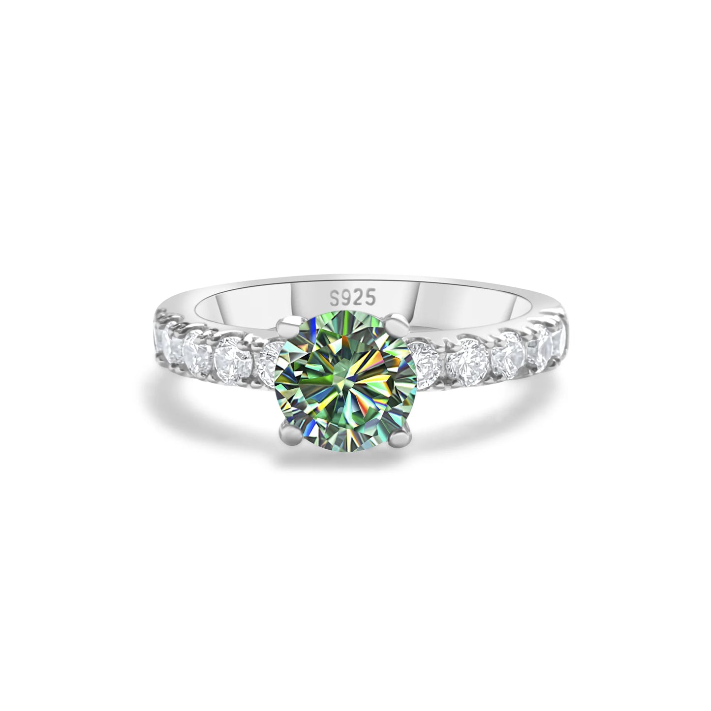 Anillo moissanita 1 quilate de Plata de Ley S925