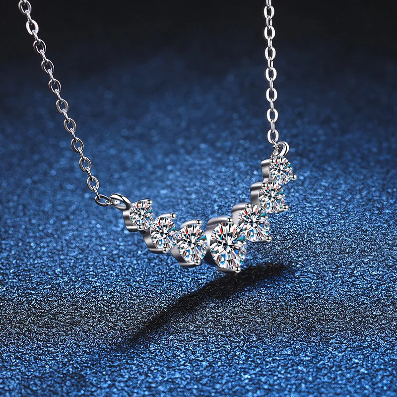 Colgante de Moissanita de Plata esterlina S925 chapado en Oro Blanco de 18k