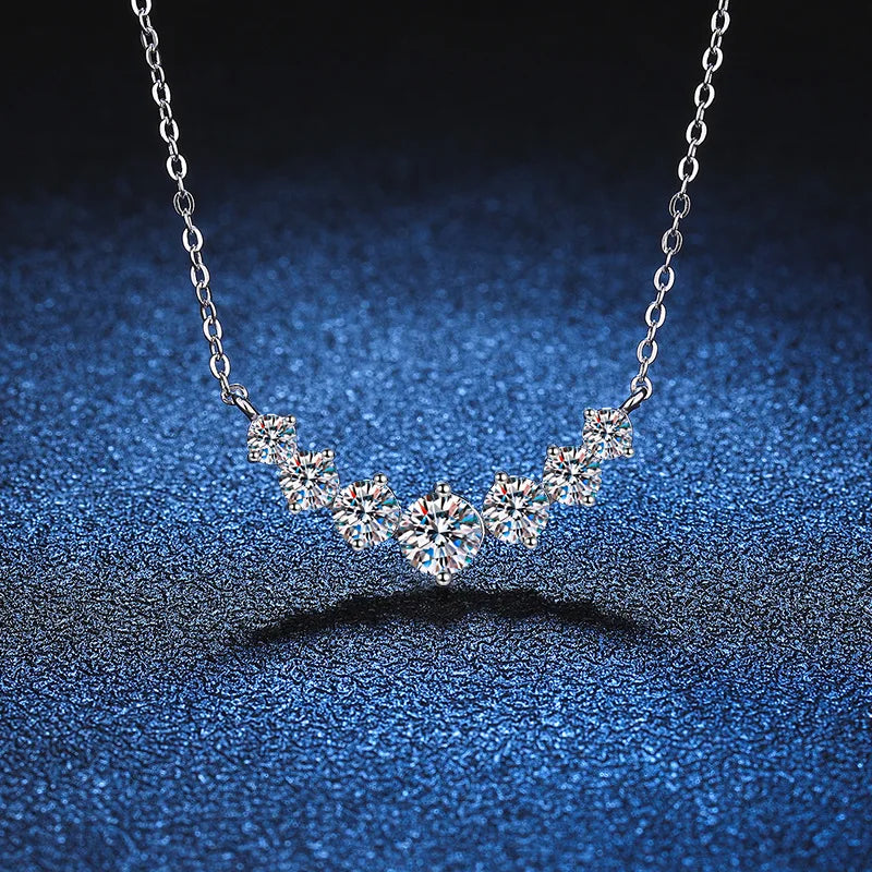 Colgante de Moissanita de Plata esterlina S925 chapado en Oro Blanco de 18k
