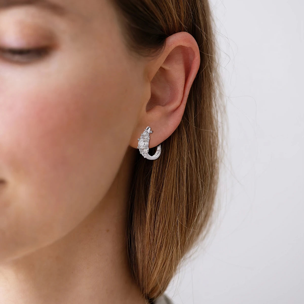 Pendientes de Moissanita de 0.8quilates de Plata esterlina S925