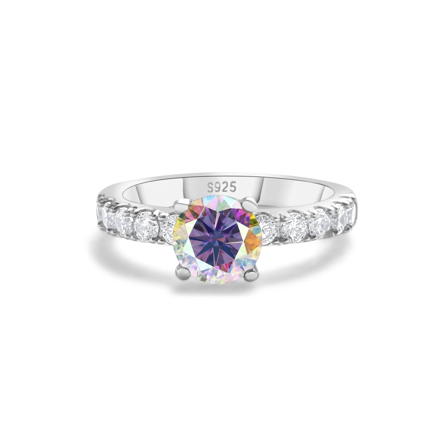 Anillo moissanita 1 quilate de Plata de Ley S925