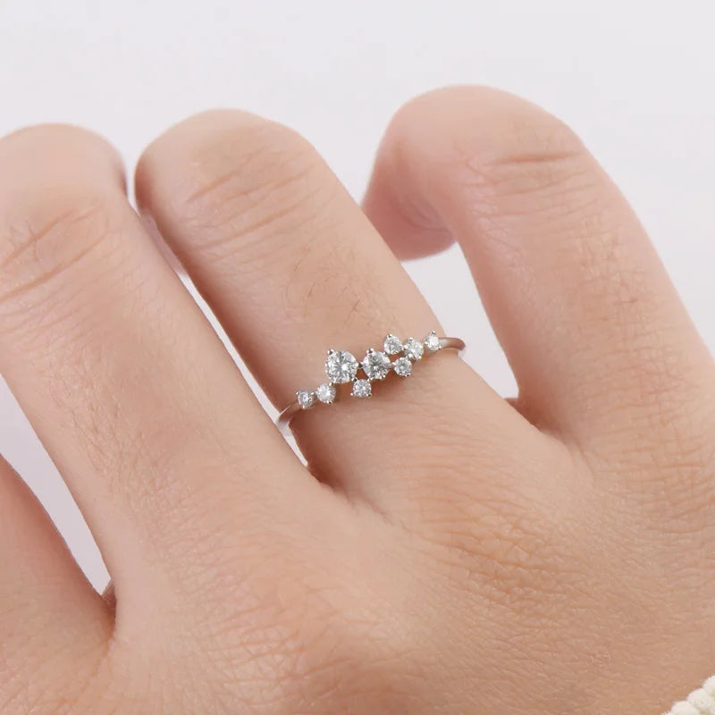 Anillo de molissanita en Plata de Ley chapado en Oro de 18k