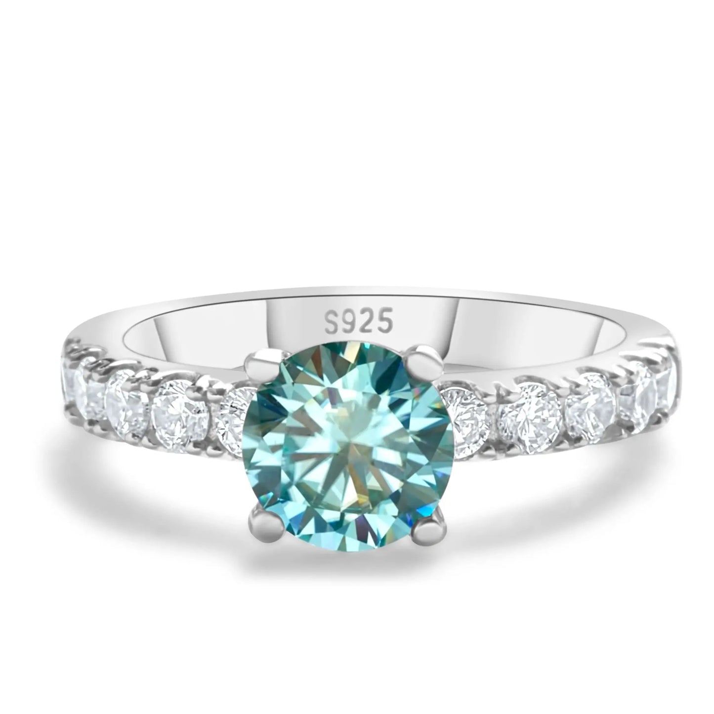 Anillo moissanita 1 quilate de Plata de Ley S925