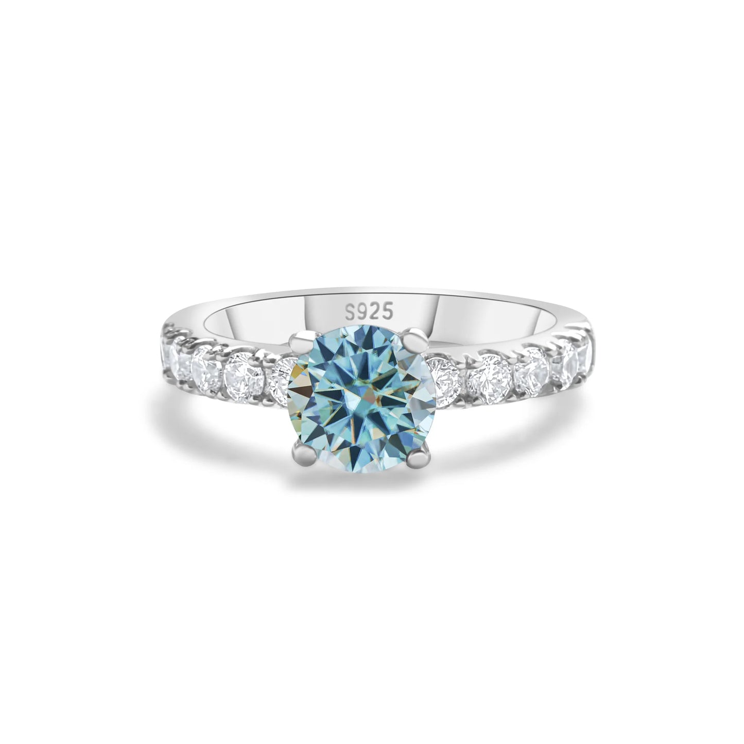 Anillo moissanita 1 quilate de Plata de Ley S925