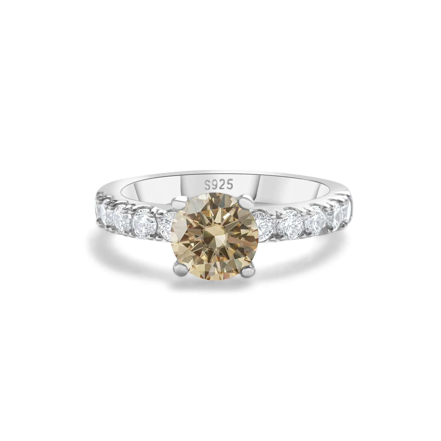 Anillo moissanita 1 quilate de Plata de Ley S925
