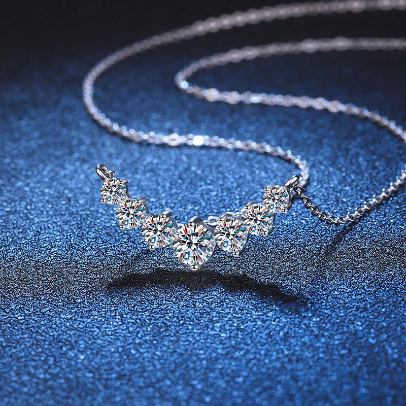 Colgante de Moissanita de Plata esterlina S925 chapado en Oro Blanco de 18k
