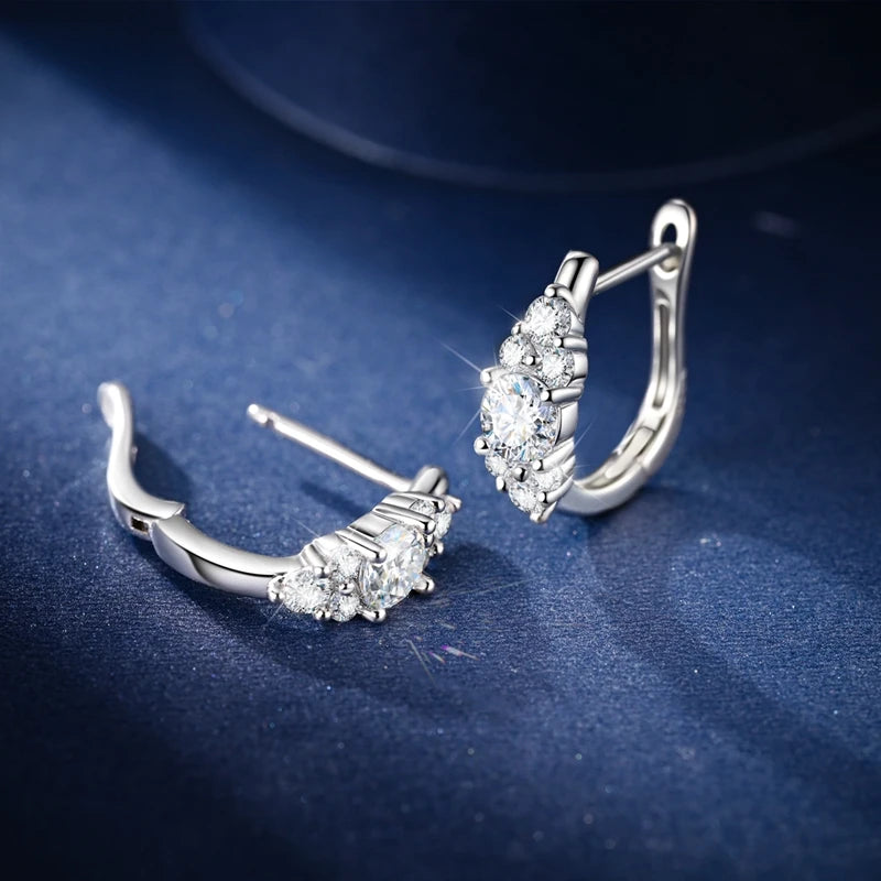 Pendientes de Moissanita de 0.8quilates de Plata esterlina S925