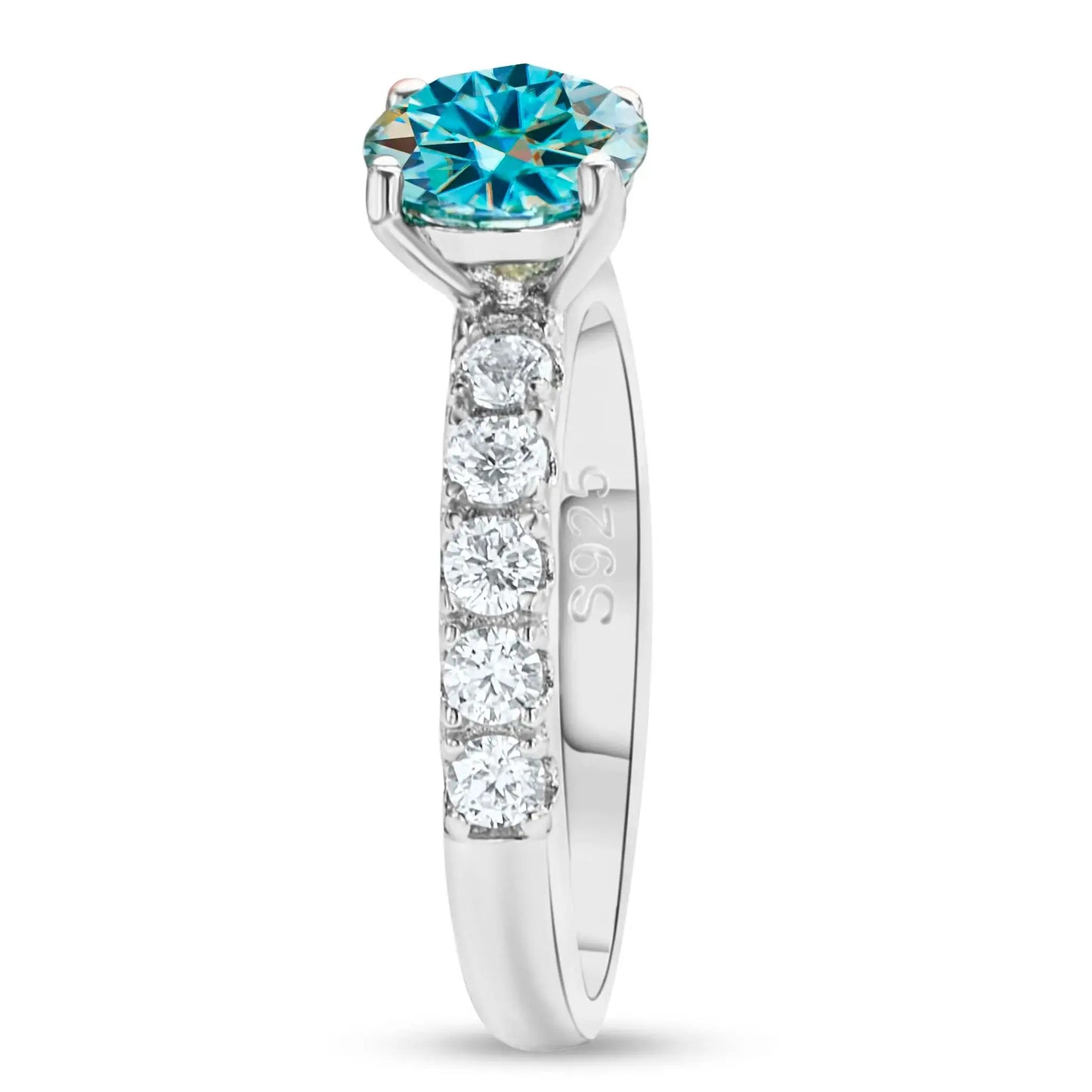Anillo moissanita 1 quilate de Plata de Ley S925