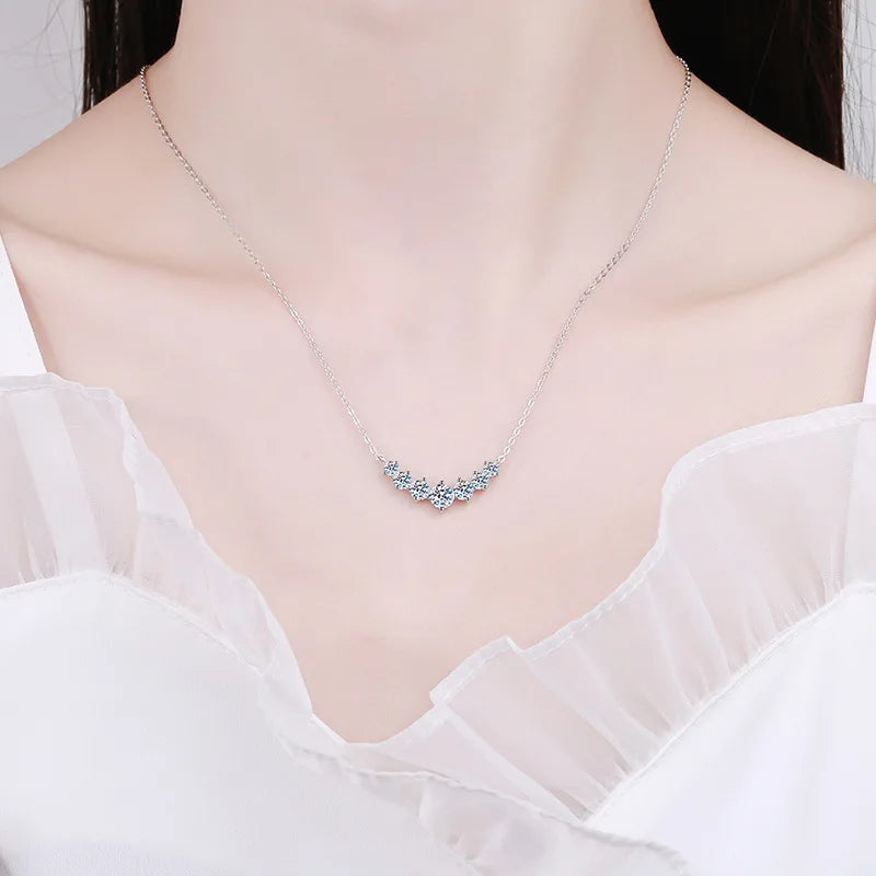 Colgante de Moissanita de Plata esterlina S925 chapado en Oro Blanco de 18k