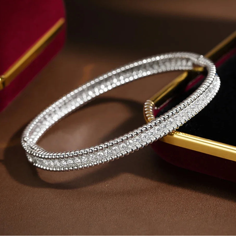 Pulsera de moissanita de 100% Plata de Ley S925 chapada en Oro de 18k
