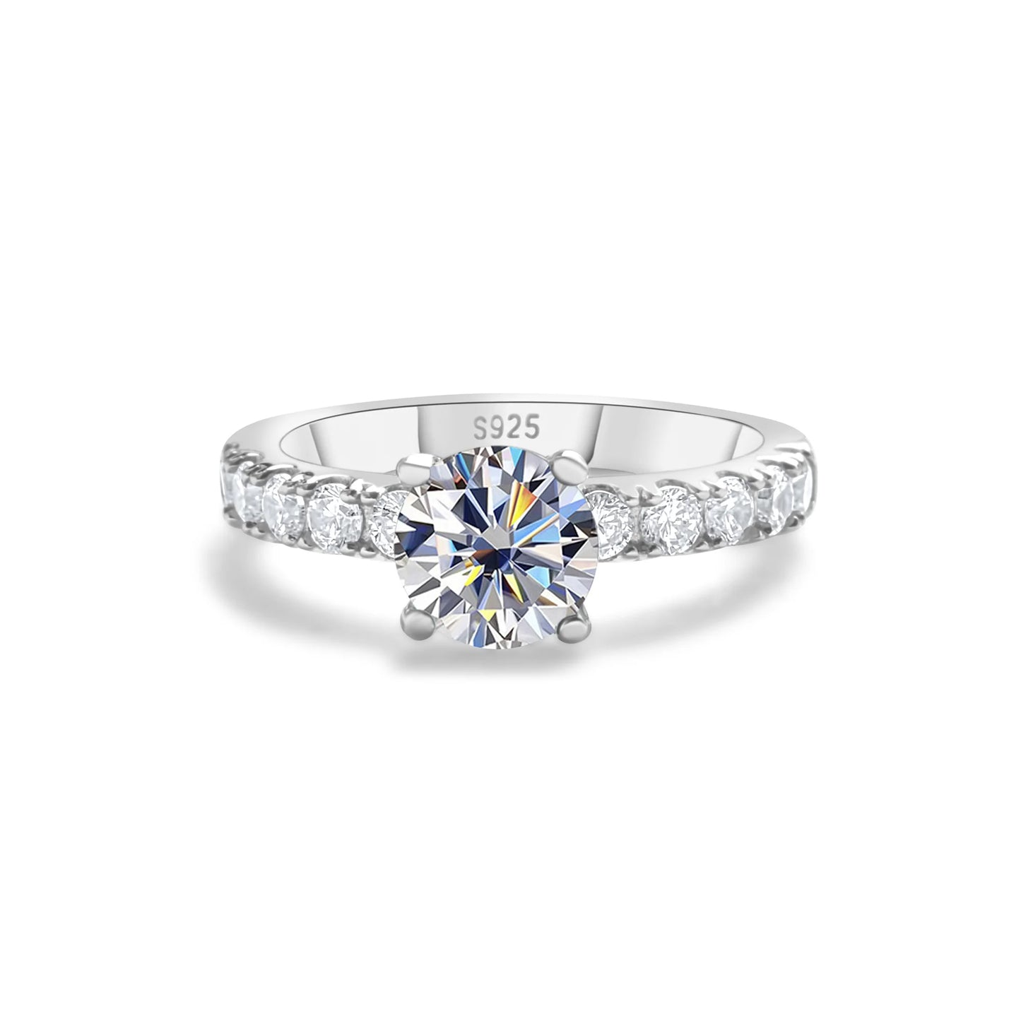 Anillo moissanita 1 quilate de Plata de Ley S925