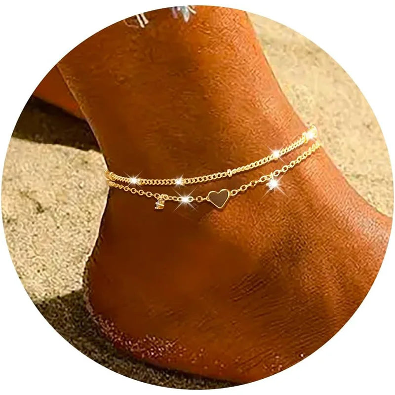 Pulsera de tobillo bañada en Plata de Ley 925