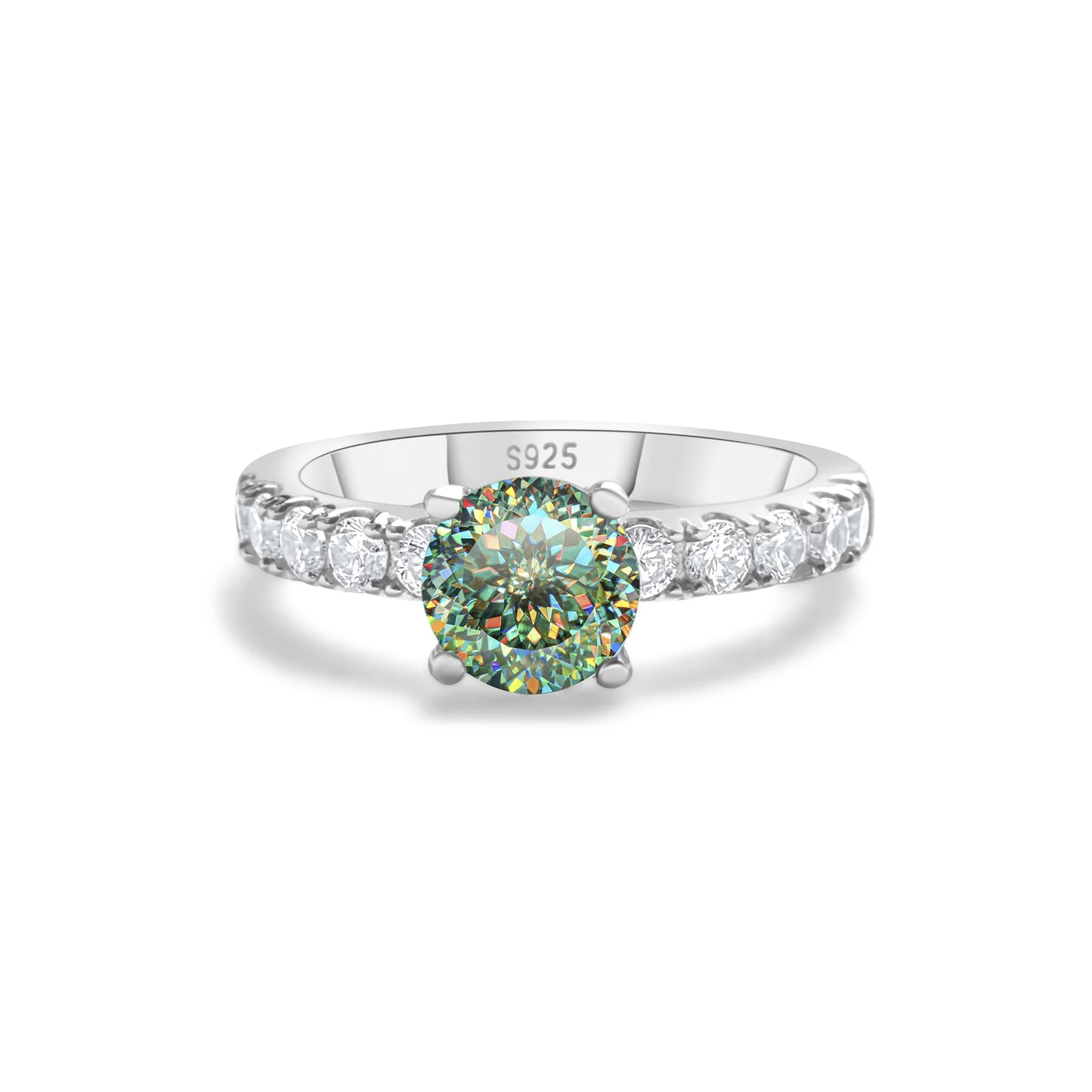 Anillo moissanita 1 quilate de Plata de Ley S925