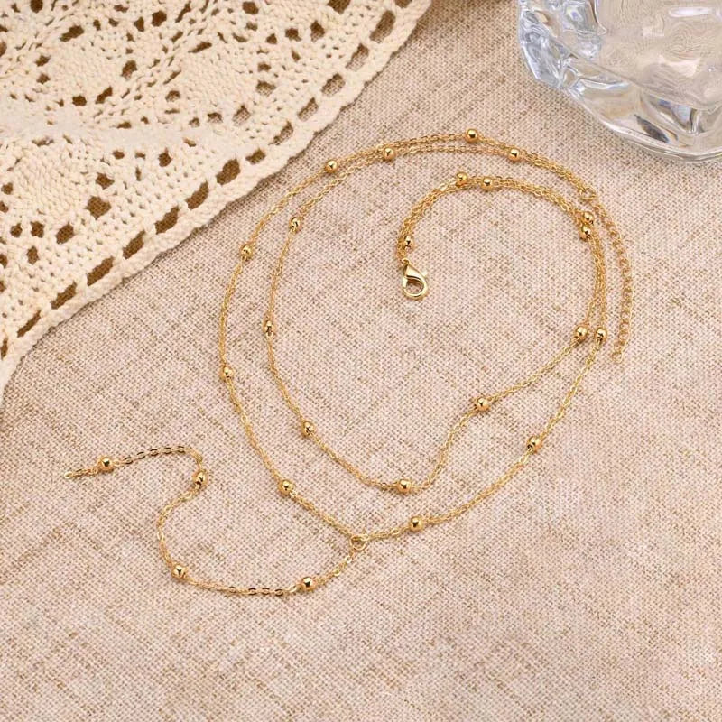 Gargantilla doble con colgante de gota