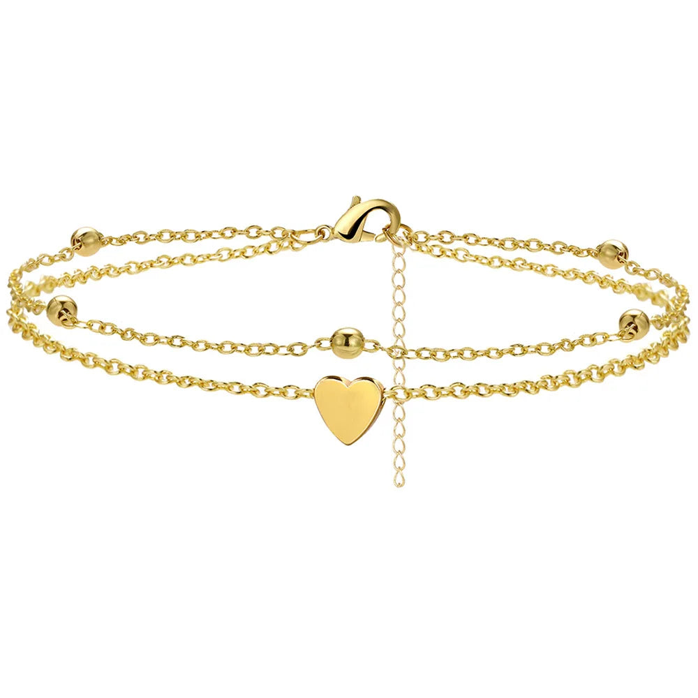 Pulsera de tobillo bañada en Plata de Ley 925