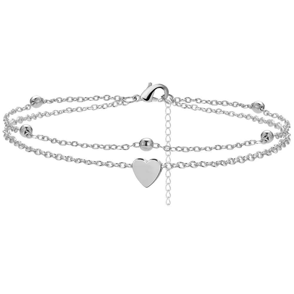 Pulsera de tobillo bañada en Plata de Ley 925